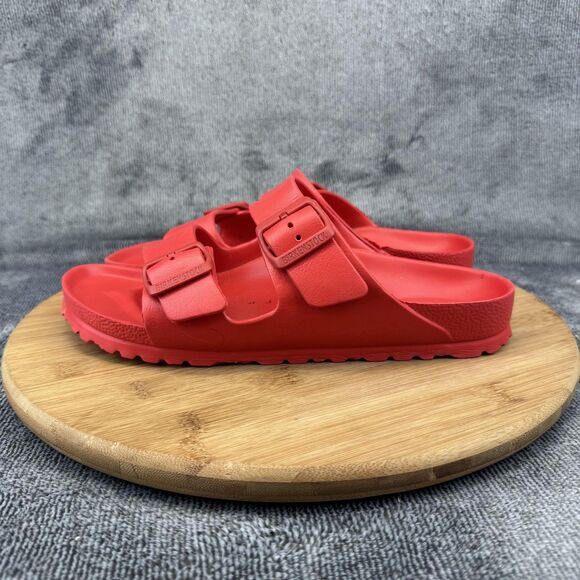 Birkenstock Arizona EVA Sandals Womens Size 8 Red Two Strap Slides Shoes - Picture 4 of 11